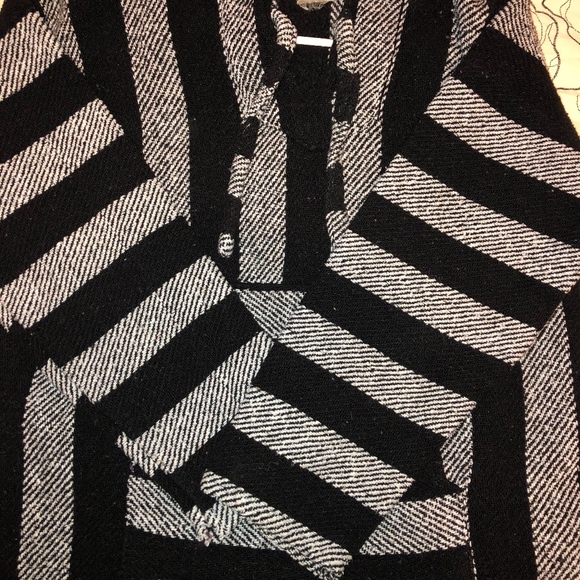 Striped Poncho Hoodie - Picture 1 of 3